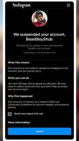 BeastBoyshub Instagram  Account Suspended ! 
