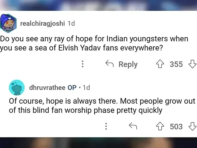 Dhruv rahtee on elvish yadav fans