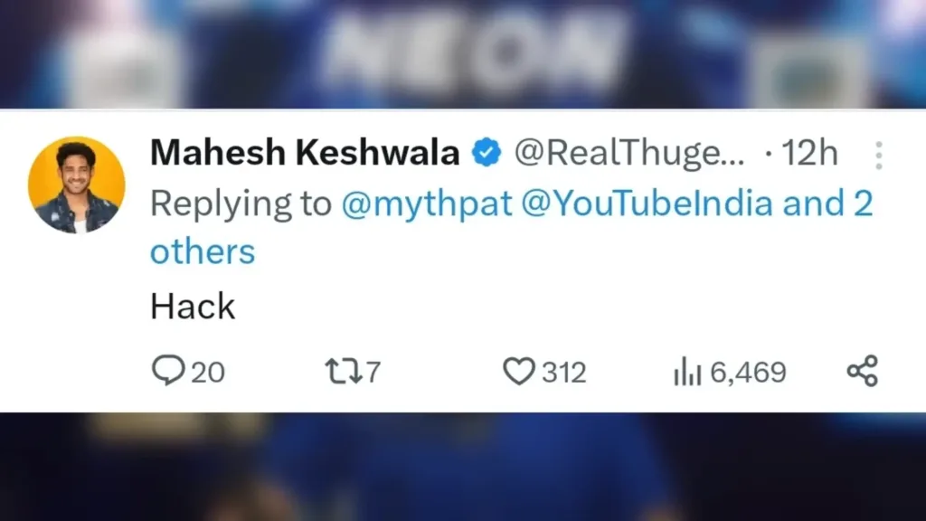 Mythpat Channel Got Hacked , Thugesh Reaction 