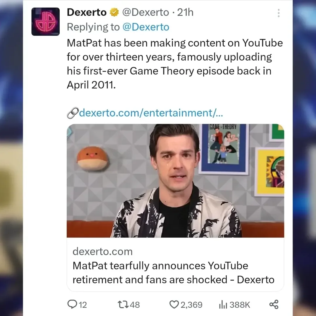 matpat retired from youtube after 13 years the game theories 