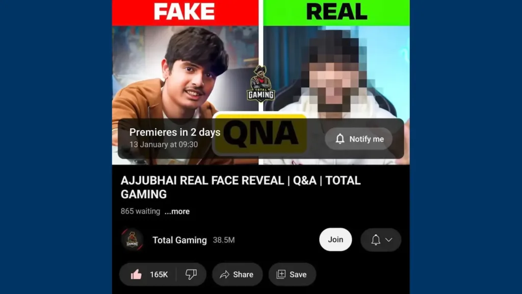 Total Gaming Face Reveal is Fake Qna 